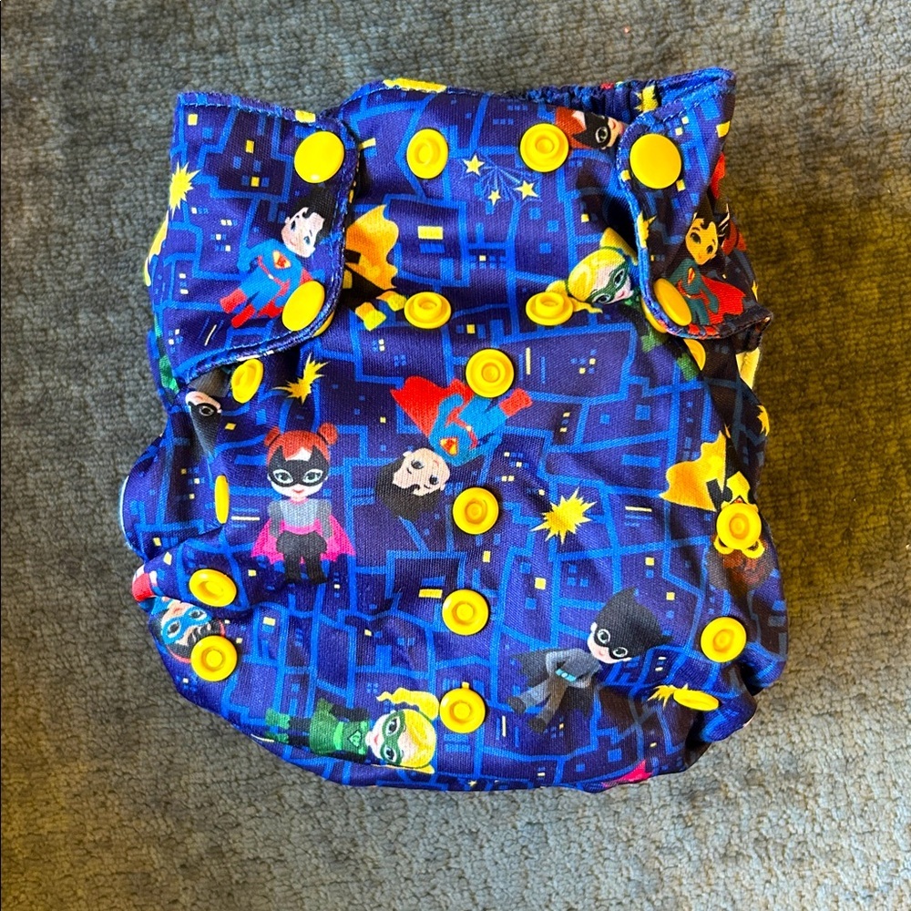 Smart Bottoms Blue Super Hero Cloth Diaper ⭐️